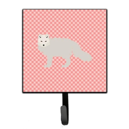 Carolines Treasures White Arctic Fox Pink Check Leash or Key Holder BB7877SH4